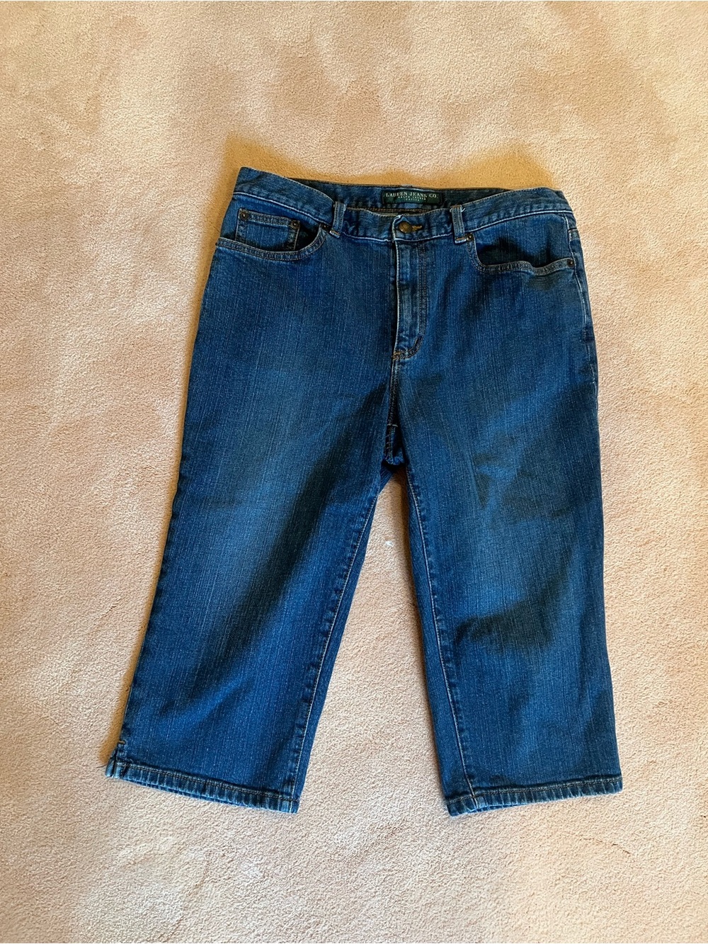 Lauren Jeans Co. RalphLauren Petite Dark Blue Women’s Jean Capris (Size 12P)